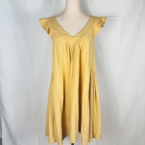 Yellow Flutter Sleeve Dress